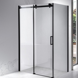 Cabina de dus dreptunghiulara din sticla securizata cu rame negre BS14A 100 x 90 cm - Img 2