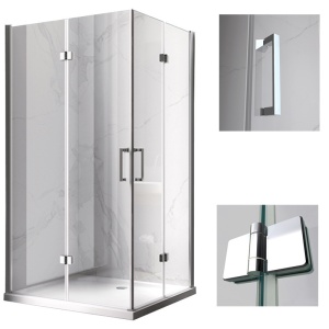 Cabina de dus dreptunghiulara din sticla securizata si rame cromate KZ13C 120 x 90 cm - Img 2