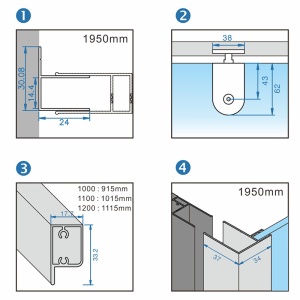 Cabina de dus Dreptunghiulara KZ06B,Dimensiune 100x80cm, Design Modern, Culoare Negru - Img 12