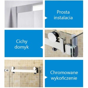 Cabina de dus dreptunghiulara KZ203C crom 120 x 80 cm sticla 8 mm - Img 15