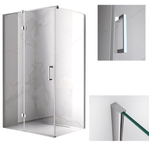 Cabina de dus dreptunghiulara sticla securizata rama crom KZ03D 120 x 100 cm - Img 17