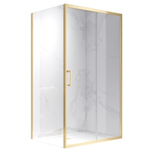 Cabina de dus dreptunghiulara Z-KZ103A auriu periat 100 x 80 cm sticla 6 mm - Img 3
