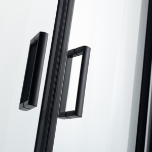 Cabina de dus Maja/De dreapta 115x85cm, Usi Glisante, Design Modern Negru+ Cada de dus inalta - Img 7