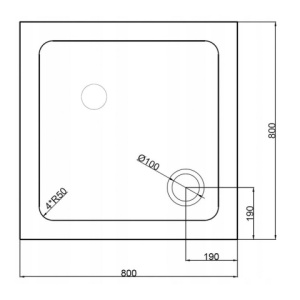Cabina de dus patrata cu cadita inclusa KZ93A/ST02A CROM/ALB 80x80 - Img 17