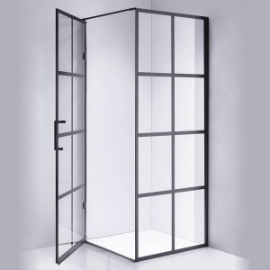 Cabina de dus patrata cu rama neagra si sticla transparenta BS10A 80 x 80 cm - Img 6