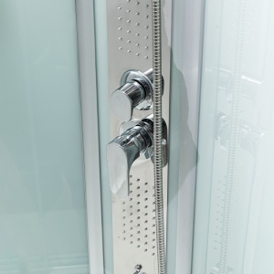 Cabina de dus patrata cu rame cromate si hidromasaj Lisa Brushed Chrome 90 x 90 cm - Img 18