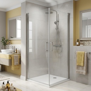 Cabina de dus patrata de colt KZ29 crom 100 x 100 cm sticla 6 mm - Img 16