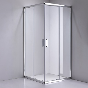 Cabina de dus patrata din sticla securizata cu rame cromate si usi glisante ZKM-1019 100 x 100 cm - Img 3