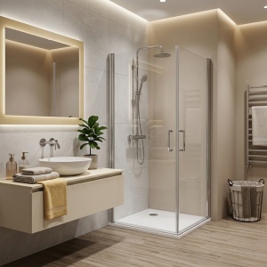 Cabina de dus patrata KZ29 crom 80 x 80 cm sticla 6 mm - Img 17