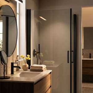 Cabina de dus patrata KZ29 negru mat 90 x 90 x 195 cm sticla 6 mm - Img 18