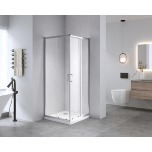 Cabina de dus patrata Mediterraneo Siri crom 90 x 90 cm sticla 5 mm