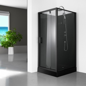Cabina de dus patrata WSH306 , cu cadita de dus 90x90, Culoare Negru - Img 10