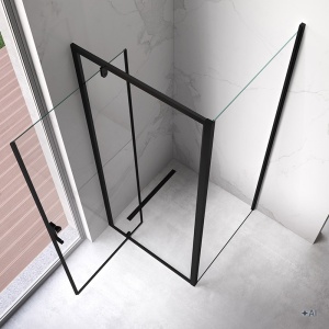 Cabina de dus patrata ZES-KZ04B-BL-80, 80 x 80cm, cu rame negru mat, sticla 6 mm - Img 11