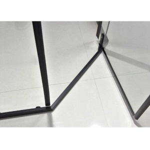 Cabina de dus pentagonala din sticla securizata cu rame negre si cadita alba slim inclusa KZ4026B/ST07B 90 x 90 cm - Img 14