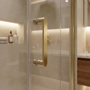 Cabina de dus Rea Bruno Brush Gold 100 x 80 cm - Img 7