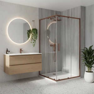 Cabina de dus Rea City 80x100 Brush Copper - Img 4