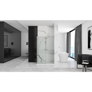 Cabina De Dus Rectangulara REA MARTEN, Dimensiuni la Alegere, Usi Culisante, Inaltime 190 cm, Sticla Securizata - 6 Mm, Finisaj Crom - Img 6