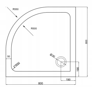 Cabina de dus semicirculara cu usi glisante, rame albe si cadita alba KZ94A/ST01A 80 x 80 cm - Img 19