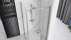 Cabina dus dreptunghiulara cu rame cromate REA Rapid Swing Crom 120 x 100 cm - Img 6