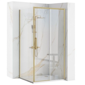 Cabina dus Rapid Slide Gold Brush Dimensiune 140x80cm - Img 1