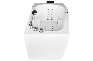 Cada cu hidromasaj asimetrica MUE-007B Dreapta, 170 x 100 x 70 cm, 32 duze, incalzitor, ozonoterapie si Bluetooth, alba - Img 8