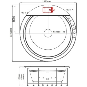 Cada cu hidromasaj pentru 2 persoane Della 916 cu masca, incalzitor si Bluetooth – 155 x 155 cm, alb - Img 18