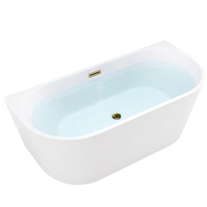 Cada de baie 527D, Dimensiune 170x75cm, Culoare Alb, Deversor Auriu - Img 1