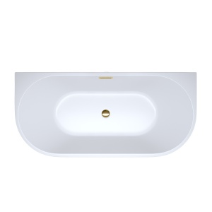 Cada de baie 527D, Dimensiune 170x75cm, Culoare Alb, Deversor Auriu - Img 2