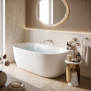 Cada de baie alba, freestanding Rea Eris 150 cm