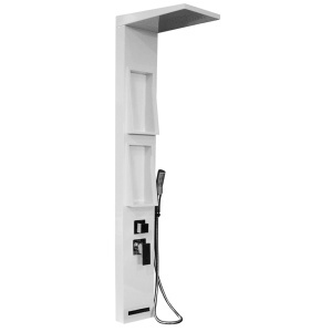 Cada de baie cu hidromasaj si SPA, alba, cu paravan sticla si dus fix, montaj dreapta 150 x 78 x 58 cm - Img 5