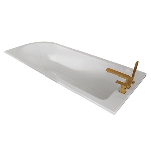 Cadă de baie cu montaj pe stanga, cu baterie aurie 170 x 75 x 58 cm - Img 2