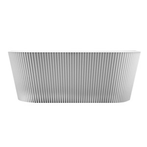Cada de baie freestanding back-to-wall Premium 170 x 75 cm, alb lucios cu caneluri