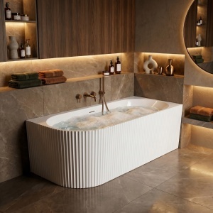 Cada de baie freestanding back to wall Wenus cu montaj dreapta, alba, 170 cm - Img 4