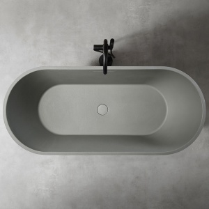 Cada de baie freestanding cu strat rezistent la abraziune D002CH gri 170 x 75 x 60 cm - Img 4