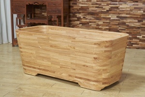 Cada de baie freestanding din lemn, Model dreptunghiular , Dimensiuni 150x65x60 cm - Img 10