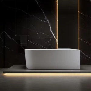 Cada de baie freestanding lipita de perete MO-1724 montaj dreapta, 160 x 75 cm, alb lucios - Img 5