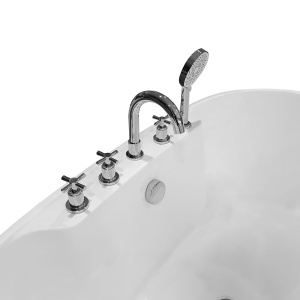 Cada de baie freestanding ovala cu baterie integrata MO-18033, 150 x 82 x 58 cm, alb lucios - Img 7