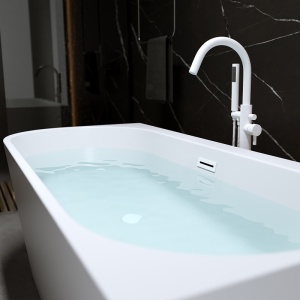 Cada de baie MERA 509A/Dreapta, Dimensiune 140x75cm, Culoare Alb, Deversor Alb Mat - Img 5