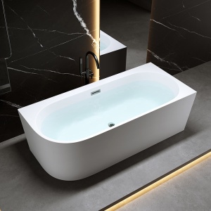 Cada de baie MERA 509A/Dreapta, Dimensiune 140x75cm, Culoare Alb, Deversor Crom - Img 3