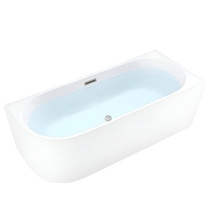 Cada de baie, montaj dreapta, Mera2 - 160 x 75 cm, alb, accesorii otel periat