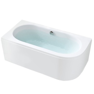 Cada de baie, montaj stanga cu masca, EBI - 150 x 75 cm, acril alb, sifon crom inclus - Img 1