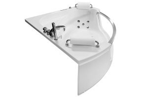 Cada de baie pe colt cu hidromasaj si SPA alba 150 x 150 x 61 cm - Img 6