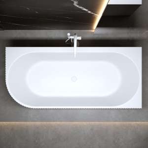 Cada de baie RIO 504C, Dimensiune 160x75cm/Dreapta, Design Elegant, Culoare Alb, Deversor Alb - Img 5