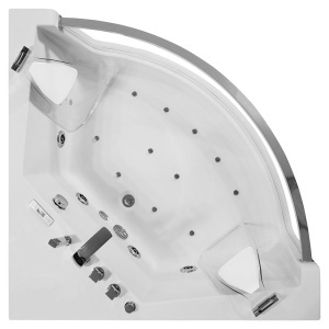 Cada de baie SPA cu hidromasaj de colt MO-0053W, 141 x 141 x 61 cm, front de sticla, radio, bluetooth si incalzitor - Img 2