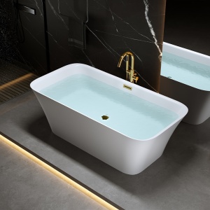 Cada de baie Viana 511C 150x75cm , Culoare Alb, Deversor Auriu - Img 3