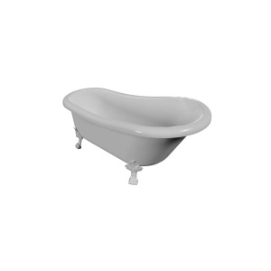 Cada free-standing Vayer Retro, Dimensiune 169x82cm , Culoare Alb - Img 2