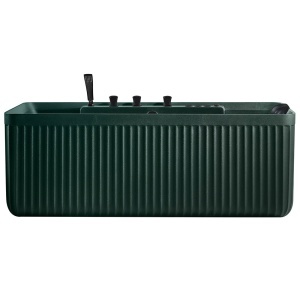 Cada freestanding cu hidromasaj MUE-D005MG Exclusiv, montaj pe perete, verde malachit mat, baterie neagra inclusa – 170 x 75 x 60 cm
