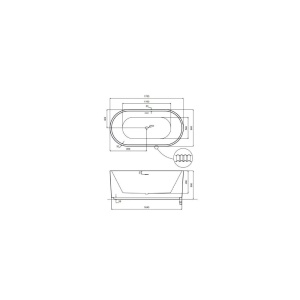 Cada freestanding interior alb exterior negru Besco Giuliana 170x78 cm - Img 5