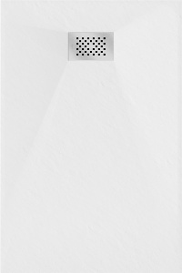 Cadita de dus 110x90 cm rectangulara SMC, Culoare Alb - Img 8