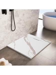 Cadita de dus 90x90 Bazalt CARRARA White - Img 7